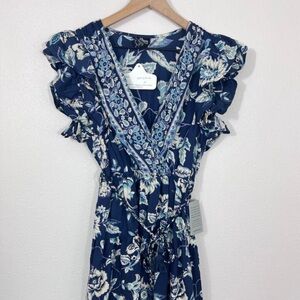 Angie Blue Floral Midi Dress